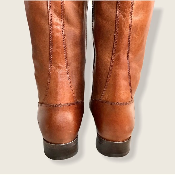 Frye Molly Button Cognac Leather Riding Boots - Picture 9 of 15